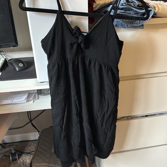 Flowy Black Mini Dress - Picture 2 of 3